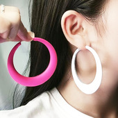 7CM喷漆超大耳圈耳环夸张欧美风个性 爆款 耳坠耳饰品 时尚 新款