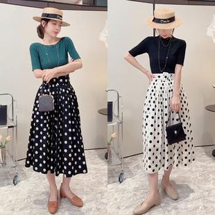 法式 揉碎星光 新款 250222 波点半身裙高腰气质A字半裙