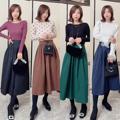 【白茉莉 -加厚版】秋冬小个子高腰显瘦半身裙女百搭A字裙 250906