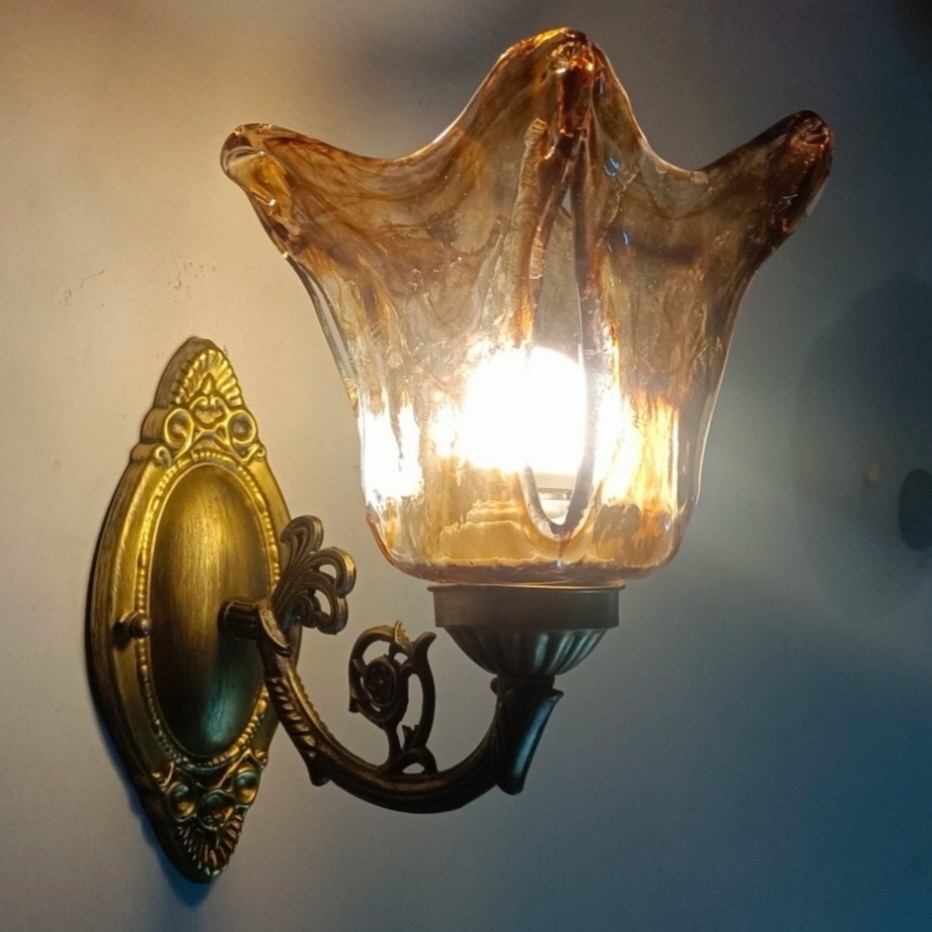 欧式地中海艺术灯走廊浴室卧室书房床头铁艺帝凡尼玻璃巴洛克壁灯