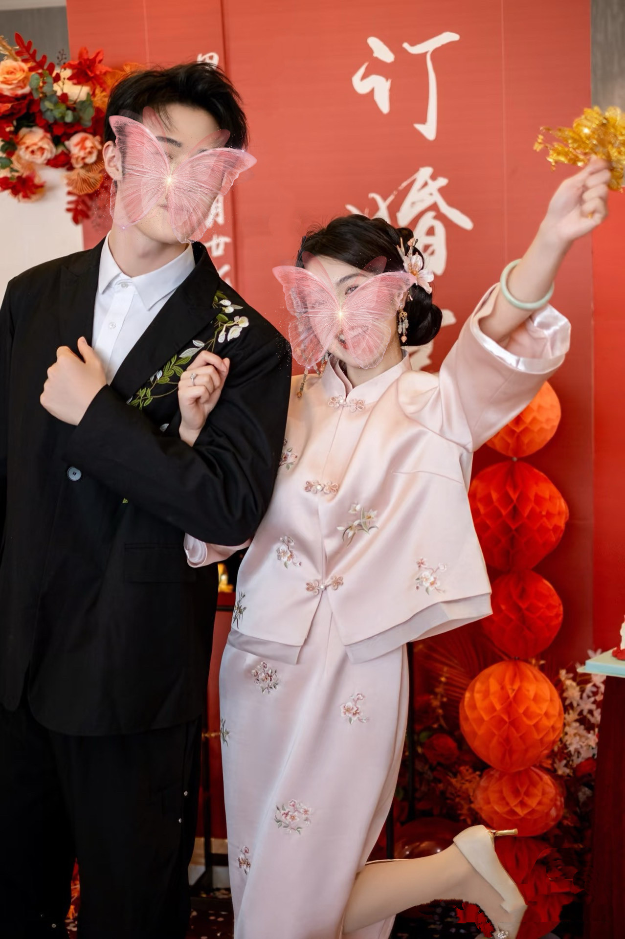 出租满庭芳【桃染】粉色旗袍2025新款改良年轻款显瘦少女订婚礼服