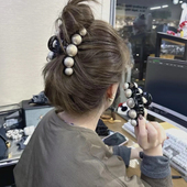 2025年新款 高亮大号珍珠气质发饰发抓鲨鱼夹后脑勺盘发高级感抓夹