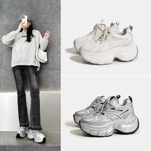 女鞋 老爹鞋 街拍爆款 女高颜值隐形7cm网红同款 百搭厚底运动鞋