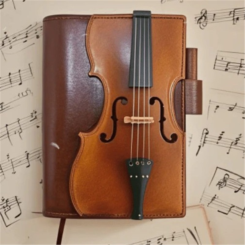 跨境新款Vintage Violin Leather Notebook复古小提琴皮革笔记本