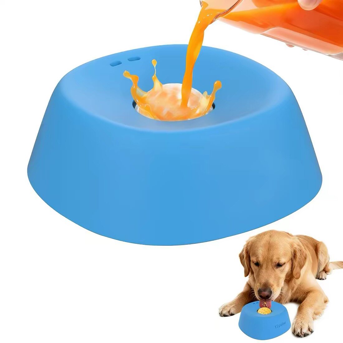 Dog Liquid Lick Bowl宠物慢食防滑球形狗狗舔食碗