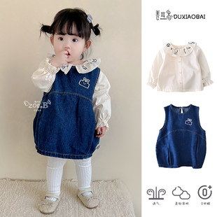 女童连衣裙春装2025新款洋气宝宝公主裙儿童牛仔背带裙小童春秋季