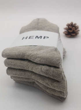 汉麻时代夏季男女通用麻棉中筒袜轻薄透气日常休闲防臭汉麻料抑菌