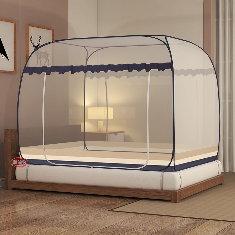 蒙古包蚊帐宿舍单人1.5米床铺免安装全底防摔1.2米家用双门学生