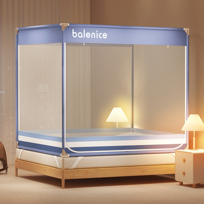 防摔蚊帐家用卧室三开门防止掉床