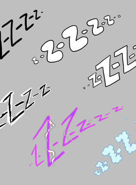 视频素材卡通综艺睡觉犯困打呼噜zzz特效动画MG179