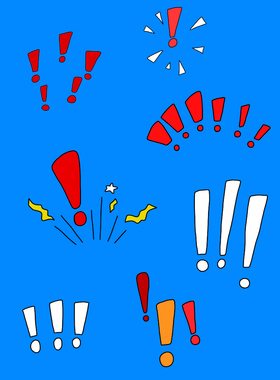 MOV动画 卡通手绘惊讶感叹号综艺效果视频素材免抠MG040