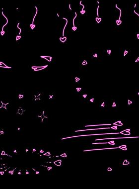 视频素材霓虹发光粉色爱心扩散划卡通浪漫特效动画MG173