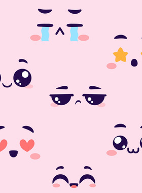 视频素材卡通可爱漫画绘画人物卖萌情绪表情动画贴图MG097