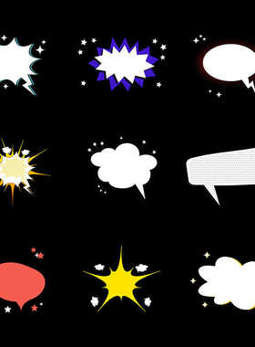 视频素材卡通波普漫画气泡对话想象弹窗爆炸综艺动画MG120