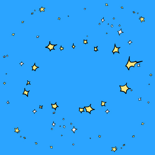 视频素材卡通星星魔法特效旋转变换路径动画MG208