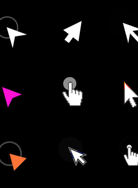视频素材电脑鼠标箭头手势点击双击指令操作屏幕动画MG201