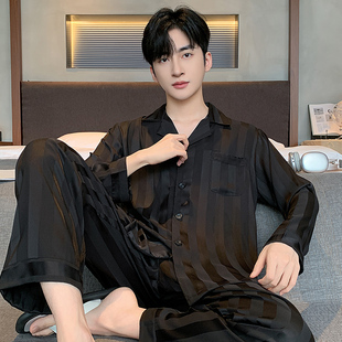 维多利亚高级睡衣男士2025新款纯棉男款长袖秋季宽松家居服套装