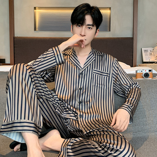 维多利亚高级睡衣男士2025新款纯棉男款长袖春秋大码家居服套装