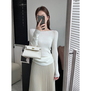 羊毛衫 长袖 打底衫 上衣修身 女小个子显瘦内搭针织衫 momo大姐姐新款