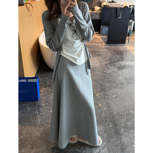 慵懒空气棉大摆伞裙气质简约长裙