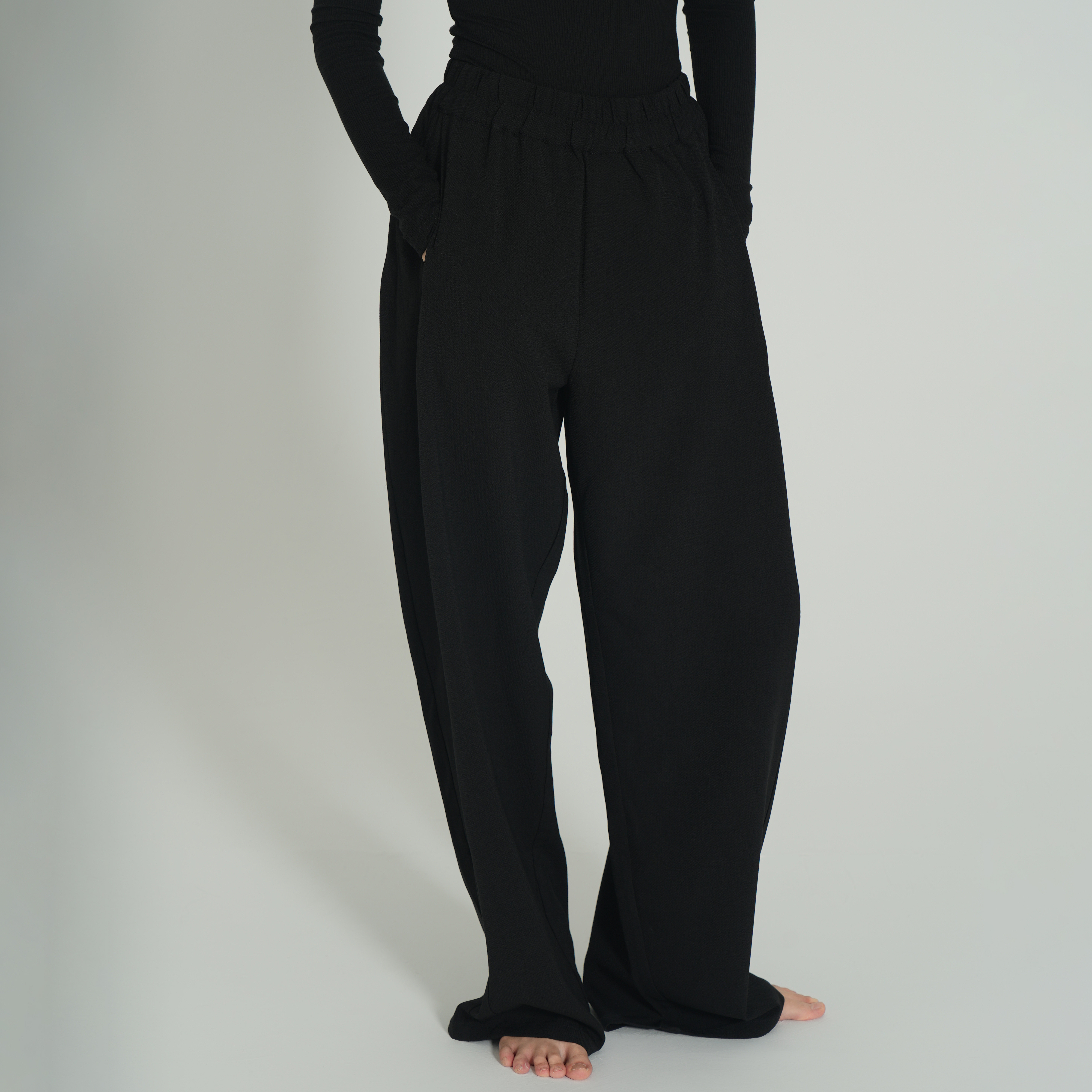 涂一TE706现代舞蹈裤纯色男女直筒宽松表演流行舞垂感阔腿练功裤