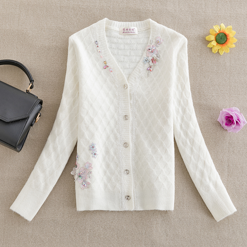 89A830 韩系森系纯欲风名媛古着vintage高档秋冬款时尚开衫加厚