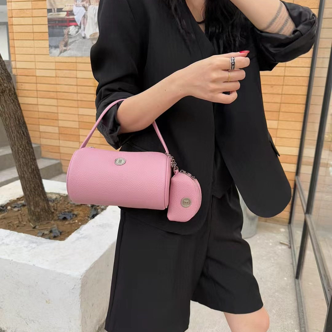 春夏新款女包时尚头层牛皮包高级质感斜跨包休闲潮包子母包小包