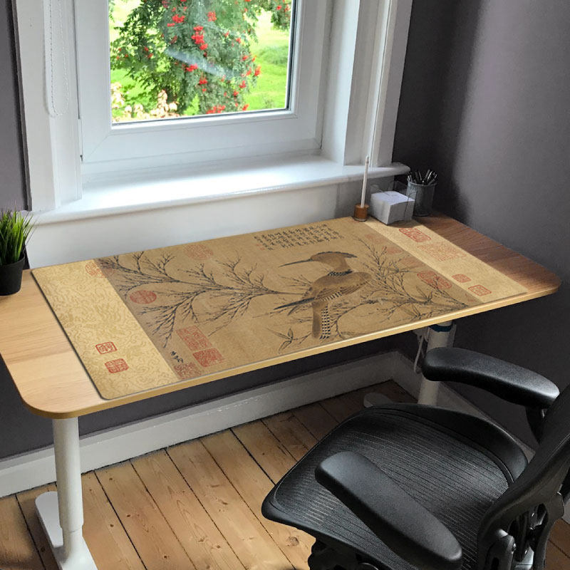 赵孟頫幽篁戴胜图写字大号国画定制新中式环保餐垫桌垫台垫鼠标垫