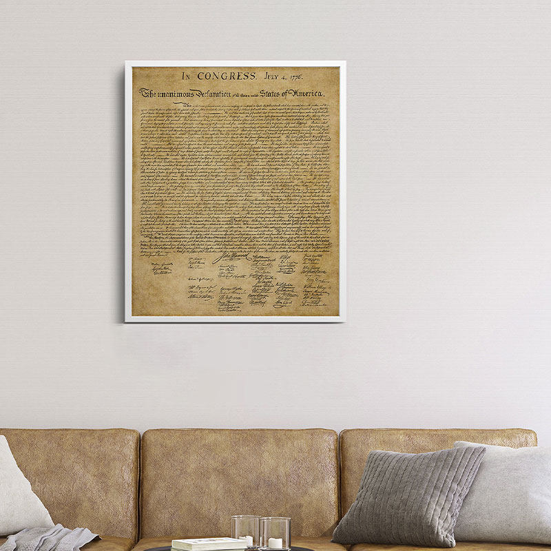 美国独立宣言 the declaration of independence原稿竖款布画芯