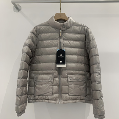 轻薄羽绒服女短款三星90白鹅绒小个子立领夹克外套鹅绒服