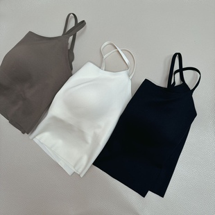 无痕背心一体式带胸垫内衣内搭打底上衣女美背防走光百搭文胸吊带