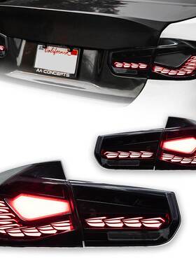 适用于12-18款宝马3系F30尾灯总成改装龙鳞F35LED行车流水转向灯