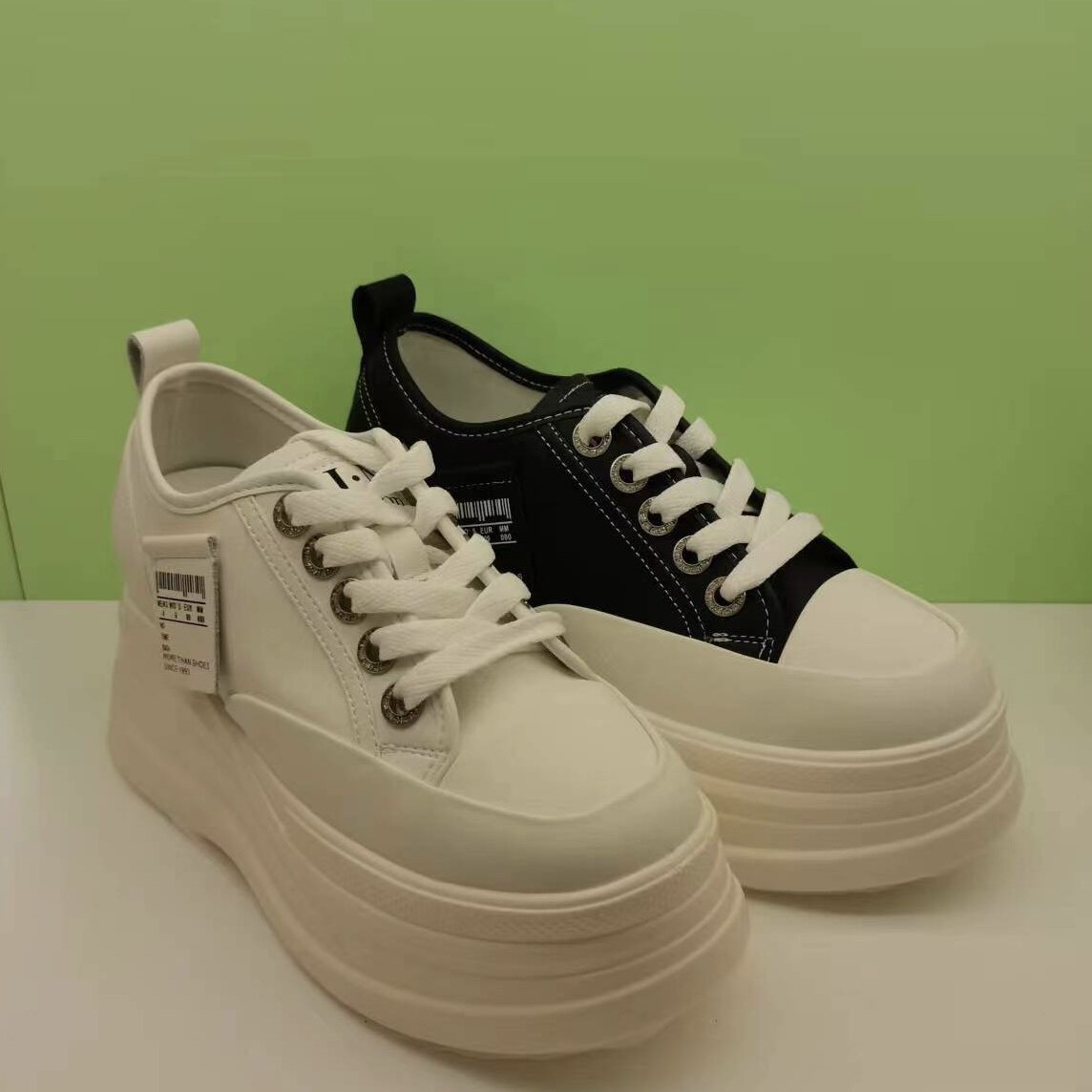 亮点女人0955-92内增高2023秋季款百搭配裙子小白鞋防滑软底女鞋9