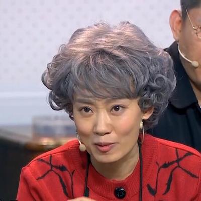 包邮中老年花白假发 女士白色短卷发 舞台表演老奶奶老太太假发套