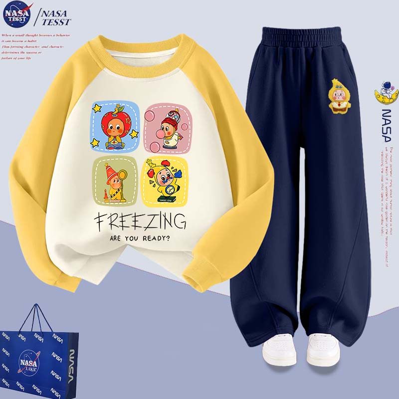 NASA联名女童泡泡玛特卫衣套装秋