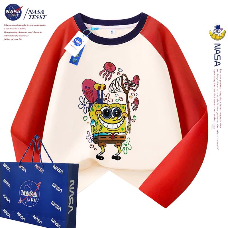 NASA联名男童春秋纯棉长袖T恤