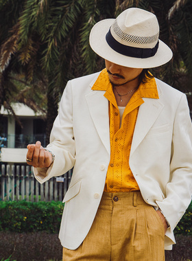 SOARIN意式那不勒斯西装外套男白色婚礼服宴会绅士商务修身单西服