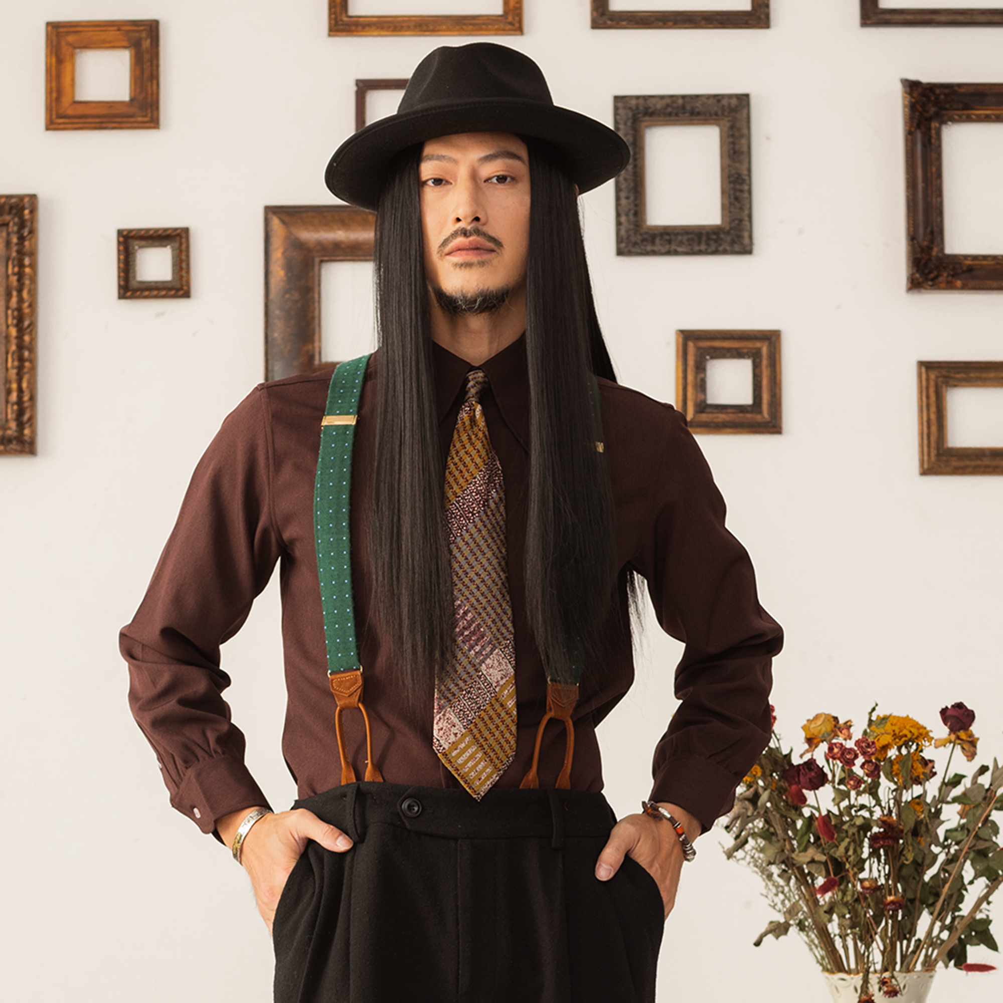 SOARIN雅痞复古高级感西装衬衫男 免烫抗皱商务休闲修身长袖衬衣