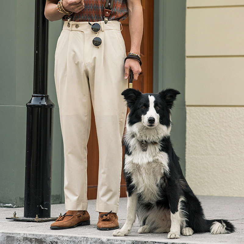 老钱风那不勒斯九分裤子西裤