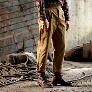 复古廓尔格工装 子廓尔喀军裤 裤 高腰直筒那不勒斯裤 男 SOARIN美式