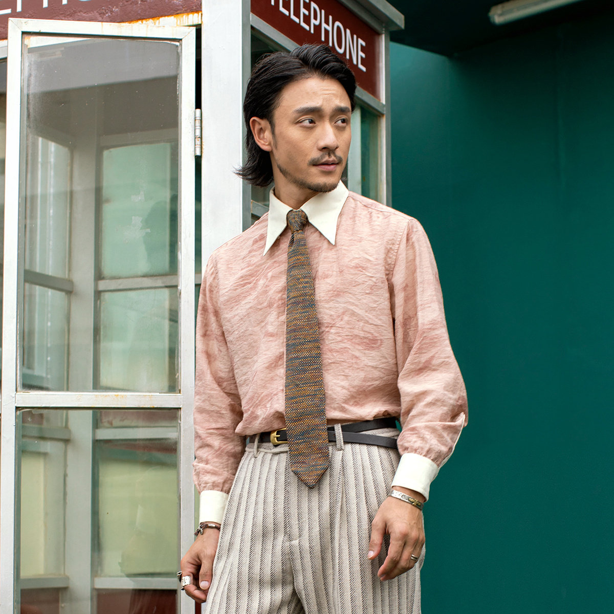 SOARIN 赫本风法式长尖领衬衫男 cleanfit中性风痞帅拼接长袖衬衣,男装,衬衫,淘宝优惠券,粉丝福利购,淘宝优惠卷