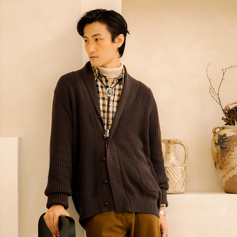 SOARIN英伦风复古青果领毛衣开衫男 那不勒斯休闲重磅保暖针织衫,男装,针织衫/毛衣,淘宝优惠券,粉丝福利购,淘宝优惠卷