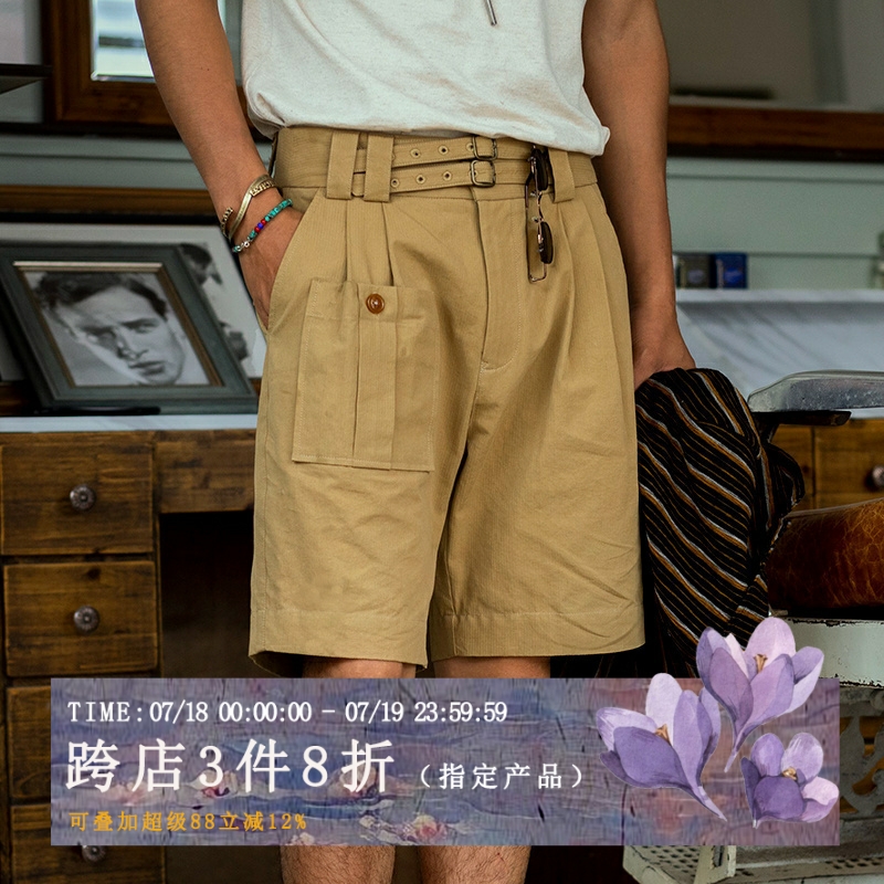 soarin复古美式工装廓尔格马裤子