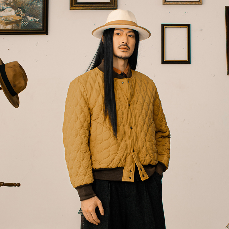 SOARIN 【菱形格子】美式复古棉服外套男 新疆棉绗缝工装棉袄夹克