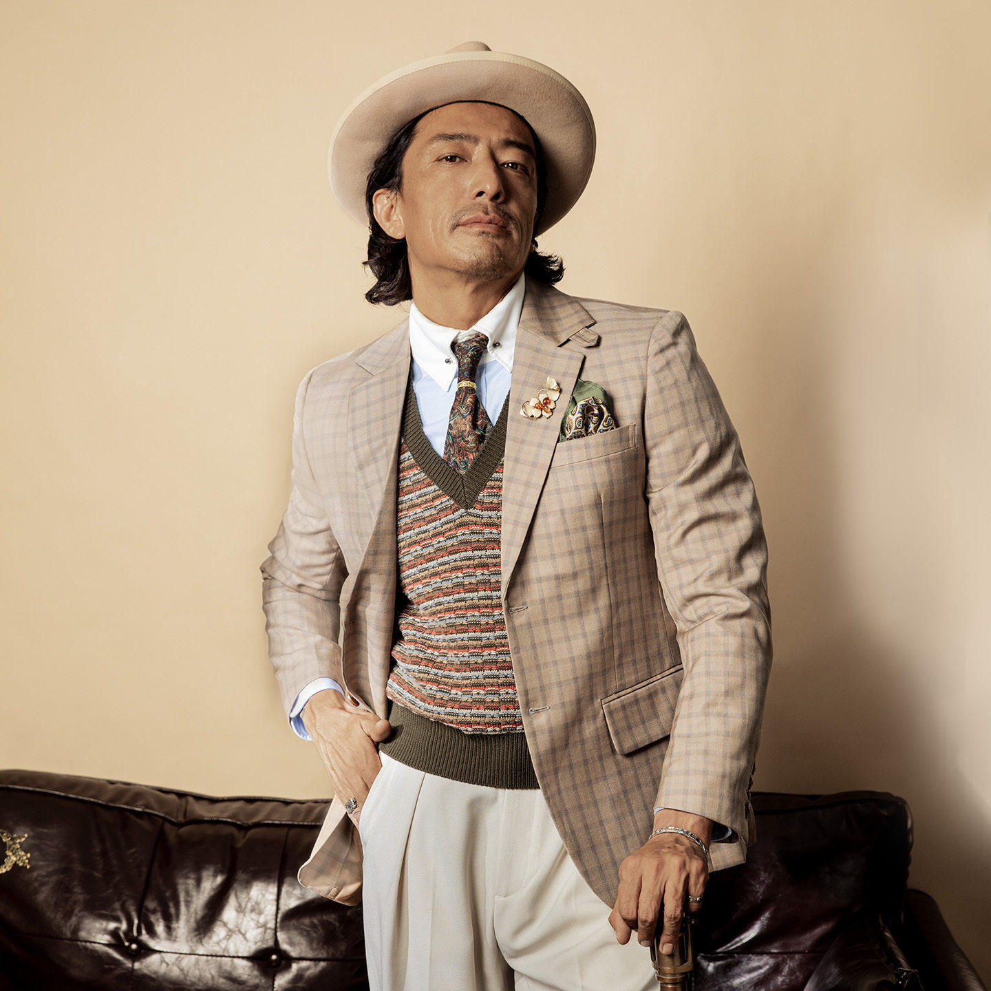 SOARIN复古英式格子西装外套男 常青藤学院风商务休闲修身单西服