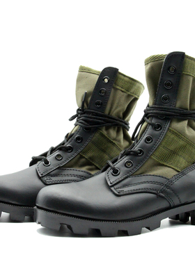 美国Rothco绿色帆布军迷靴巴拿马大底亚热带丛林靴R牌越战老学校
