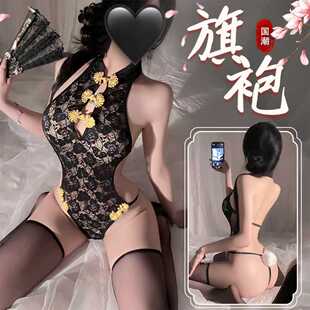 大码性感睡衣女2025新款蕾丝透视旗袍约会氛围感睡裙女款2025新款