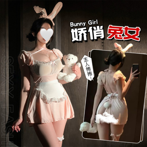 大码性感睡裙轻纱透视兔女郎套装2026新款激情风纯欲诱惑制服套装