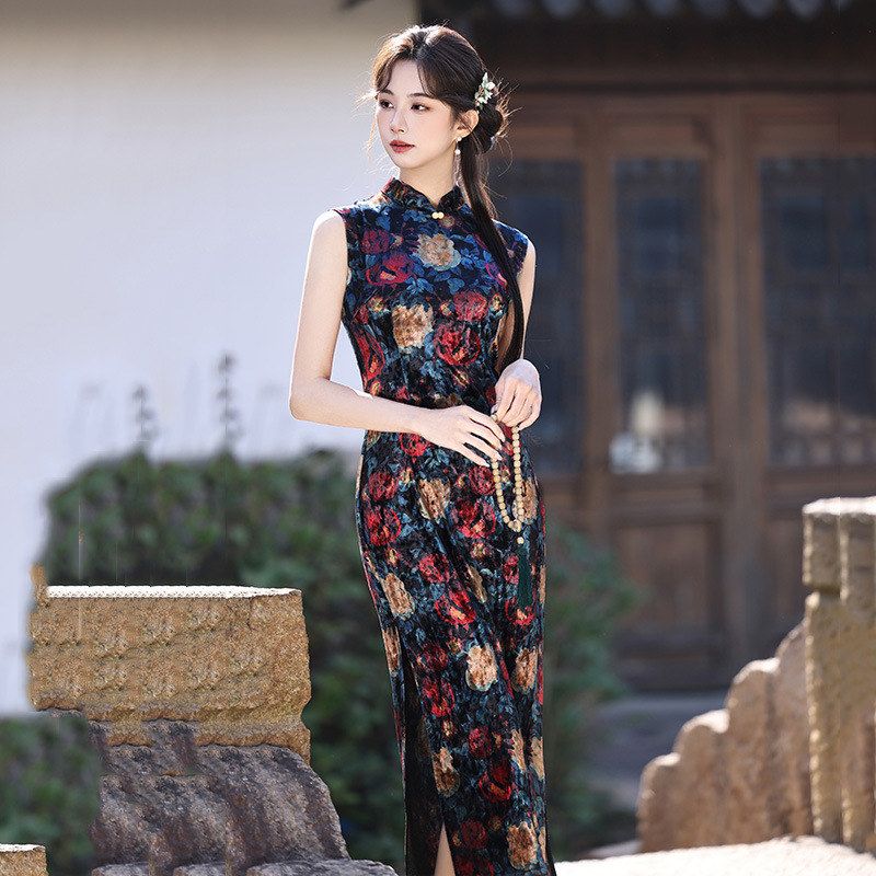 高级感无袖新中式新款玫瑰夏季