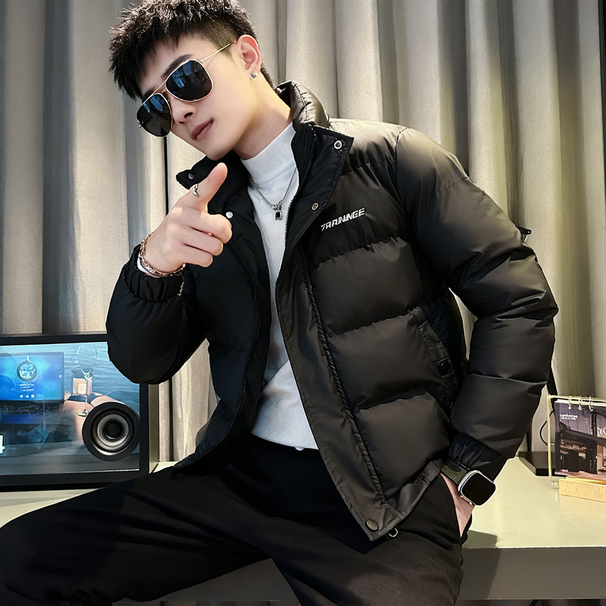 冬季短款羽绒服男款高级感流行棉衣2025新款爆款修身棉服痞帅外套